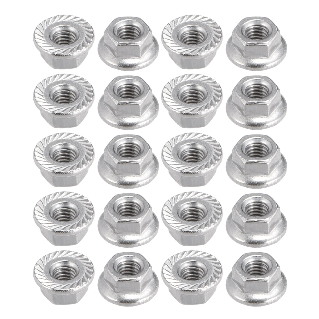 Harfington 316 Stainless Steel Silver Tone Hex Flange Nut