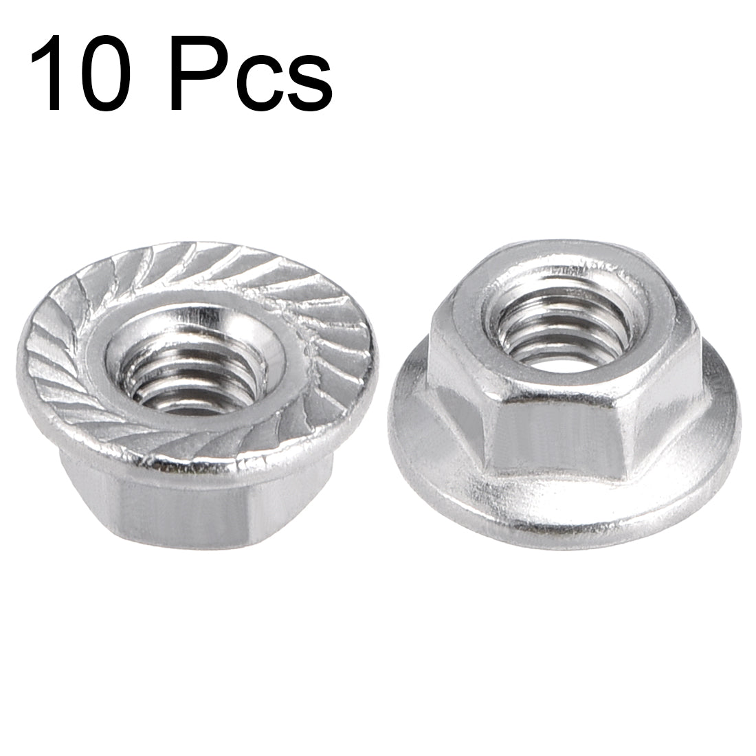 Harfington 316 Stainless Steel Silver Tone Hex Flange Nut