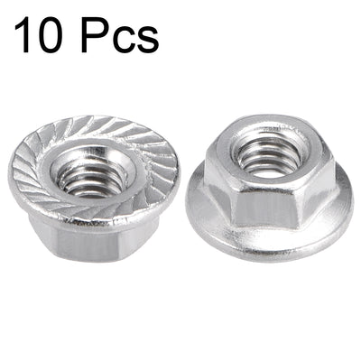 Harfington 316 Stainless Steel Silver Tone Hex Flange Nut