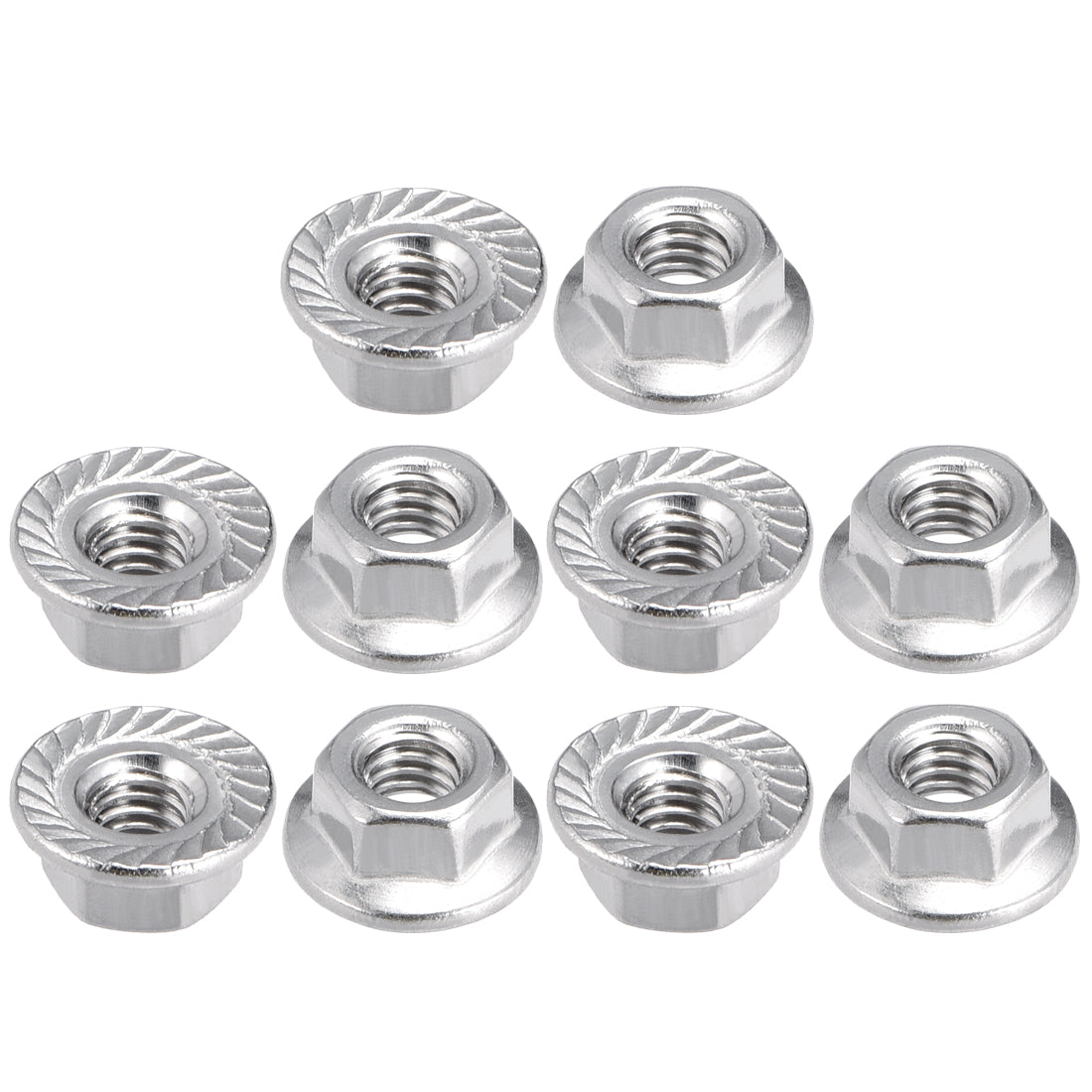 Harfington 316 Stainless Steel Silver Tone Hex Flange Nut