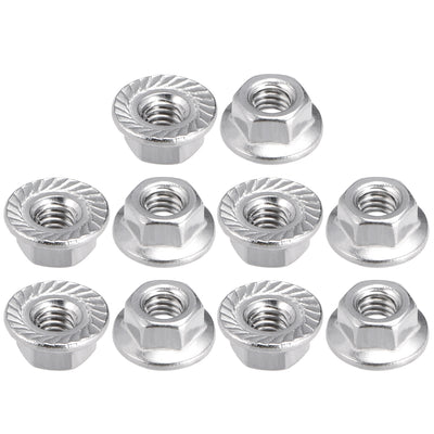 Harfington 316 Stainless Steel Silver Tone Hex Flange Nut