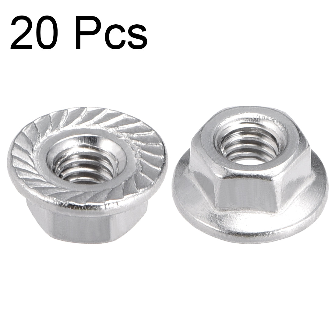 Harfington 316 Stainless Steel Silver Tone Hex Flange Nut