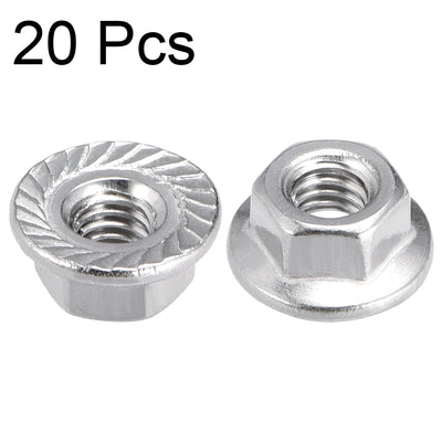 Harfington 316 Stainless Steel Silver Tone Hex Flange Nut