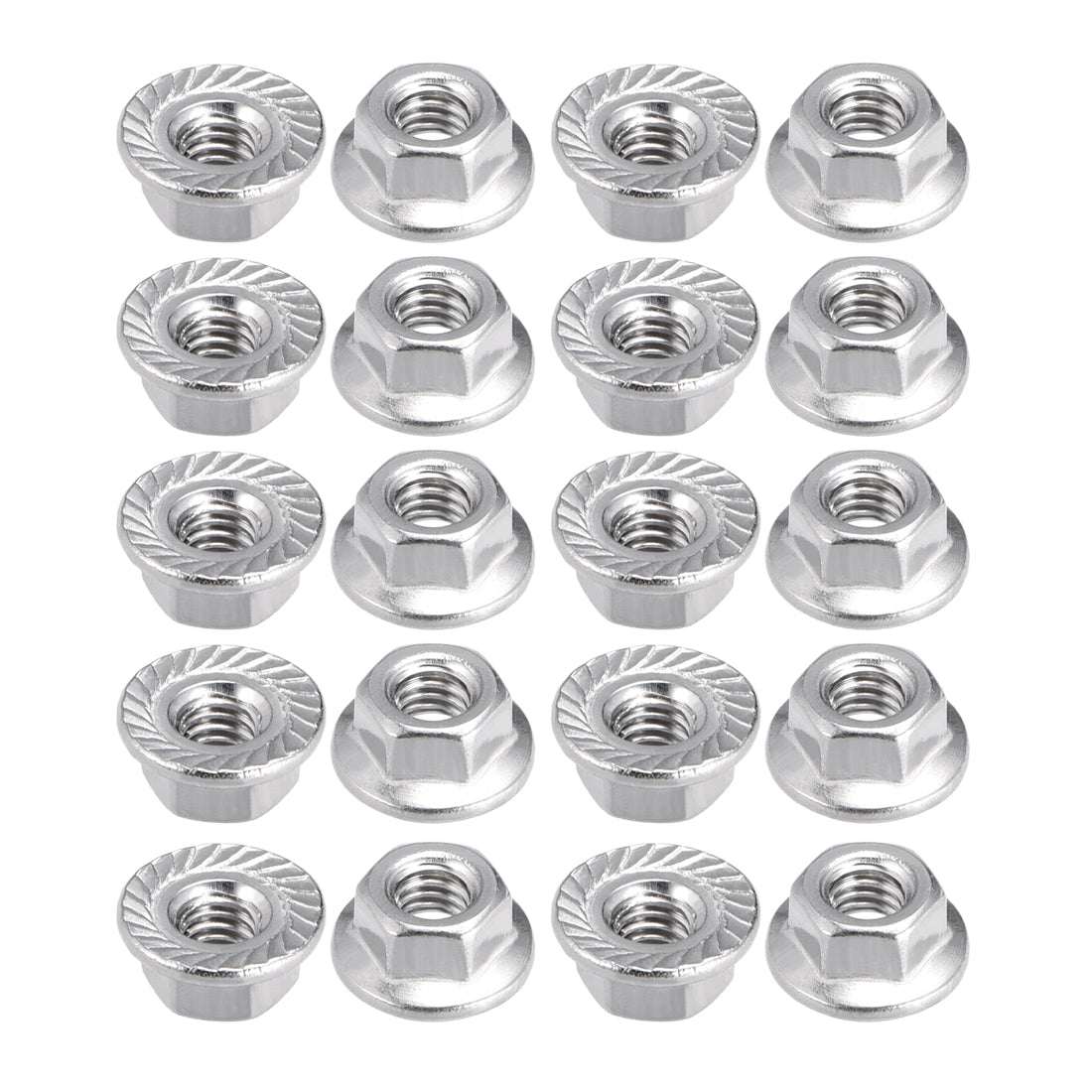 Harfington 316 Stainless Steel Silver Tone Hex Flange Nut