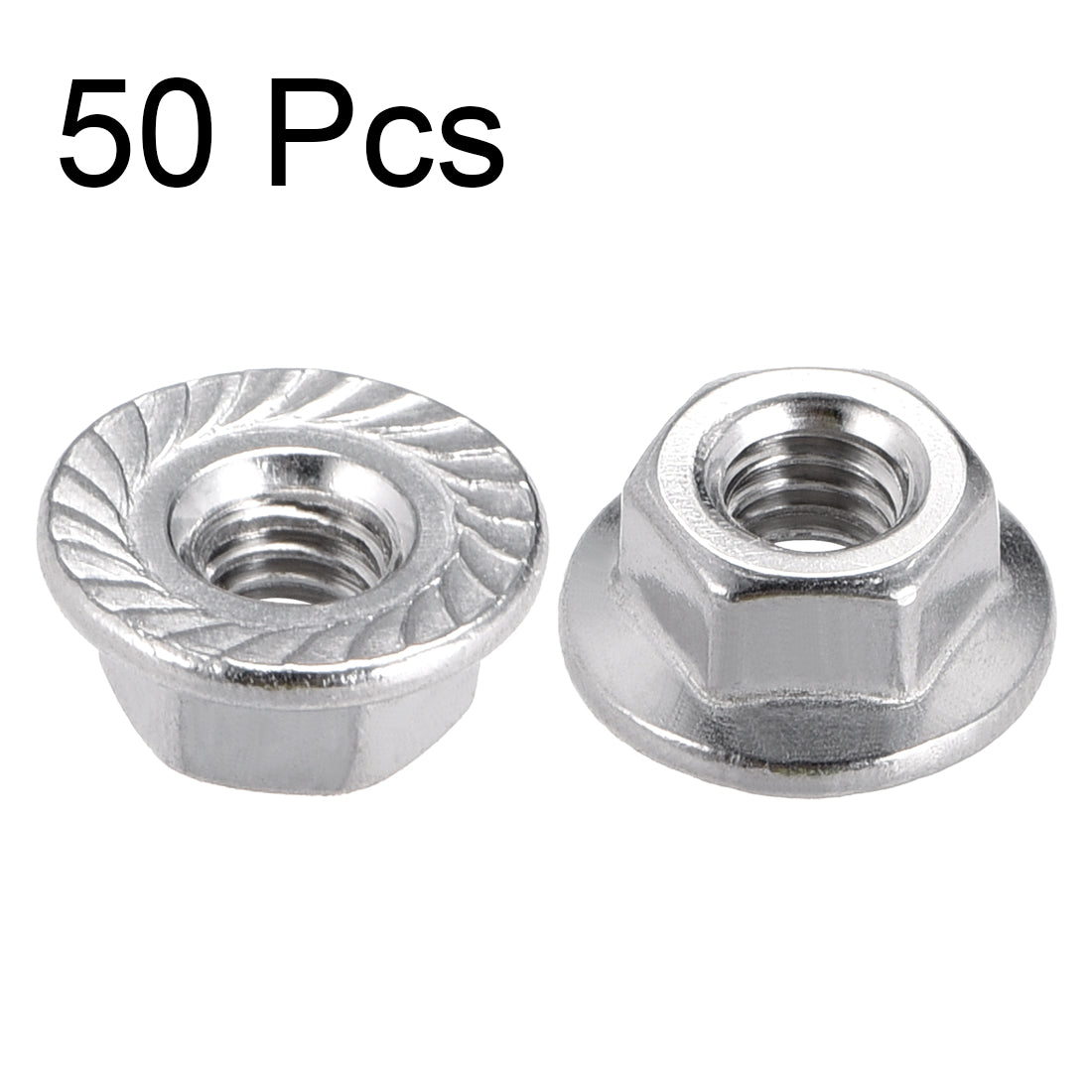 Harfington 316 Stainless Steel Silver Tone Hex Flange Nut