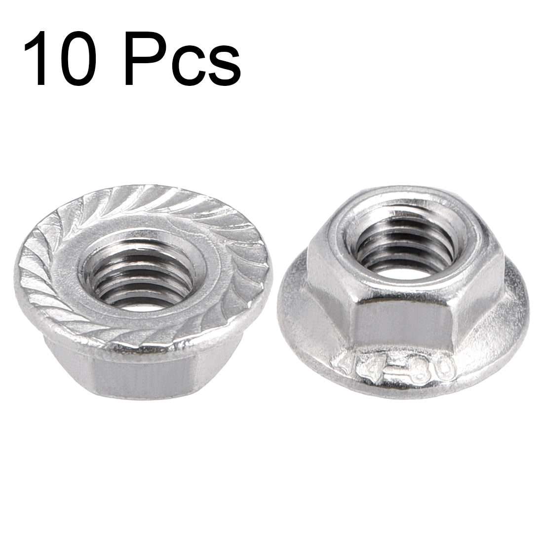 Harfington 316 Stainless Steel Silver Tone Hex Flange Nut