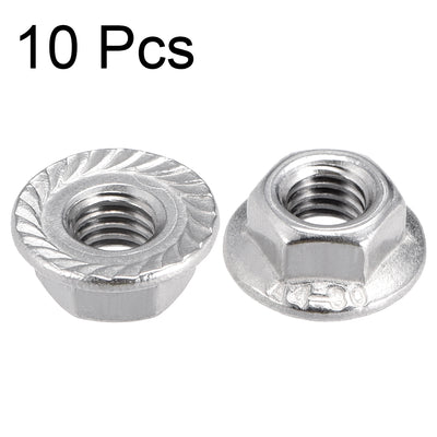 Harfington 316 Stainless Steel Silver Tone Hex Flange Nut