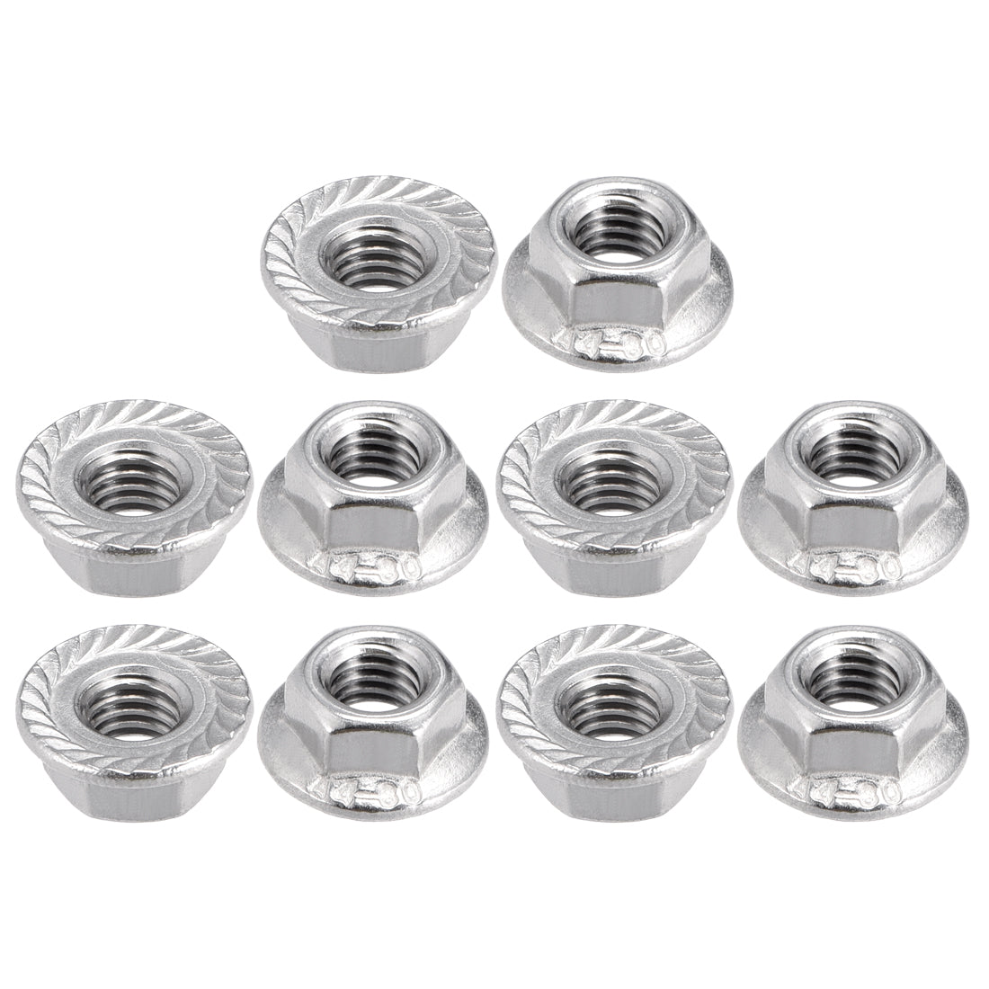 Harfington 316 Stainless Steel Silver Tone Hex Flange Nut