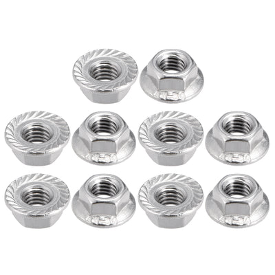 Harfington 316 Stainless Steel Silver Tone Hex Flange Nut