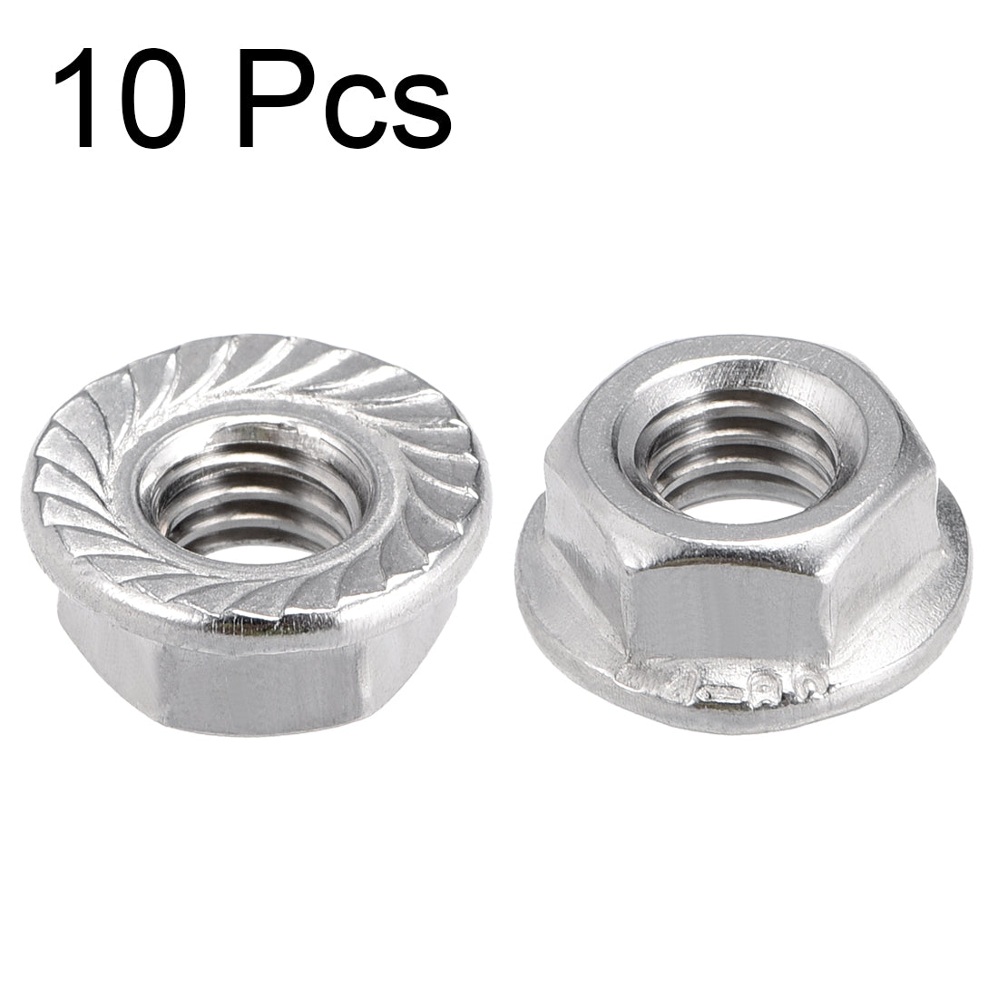 Harfington 316 Stainless Steel Silver Tone Hex Flange Nut