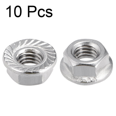 Harfington 316 Stainless Steel Silver Tone Hex Flange Nut