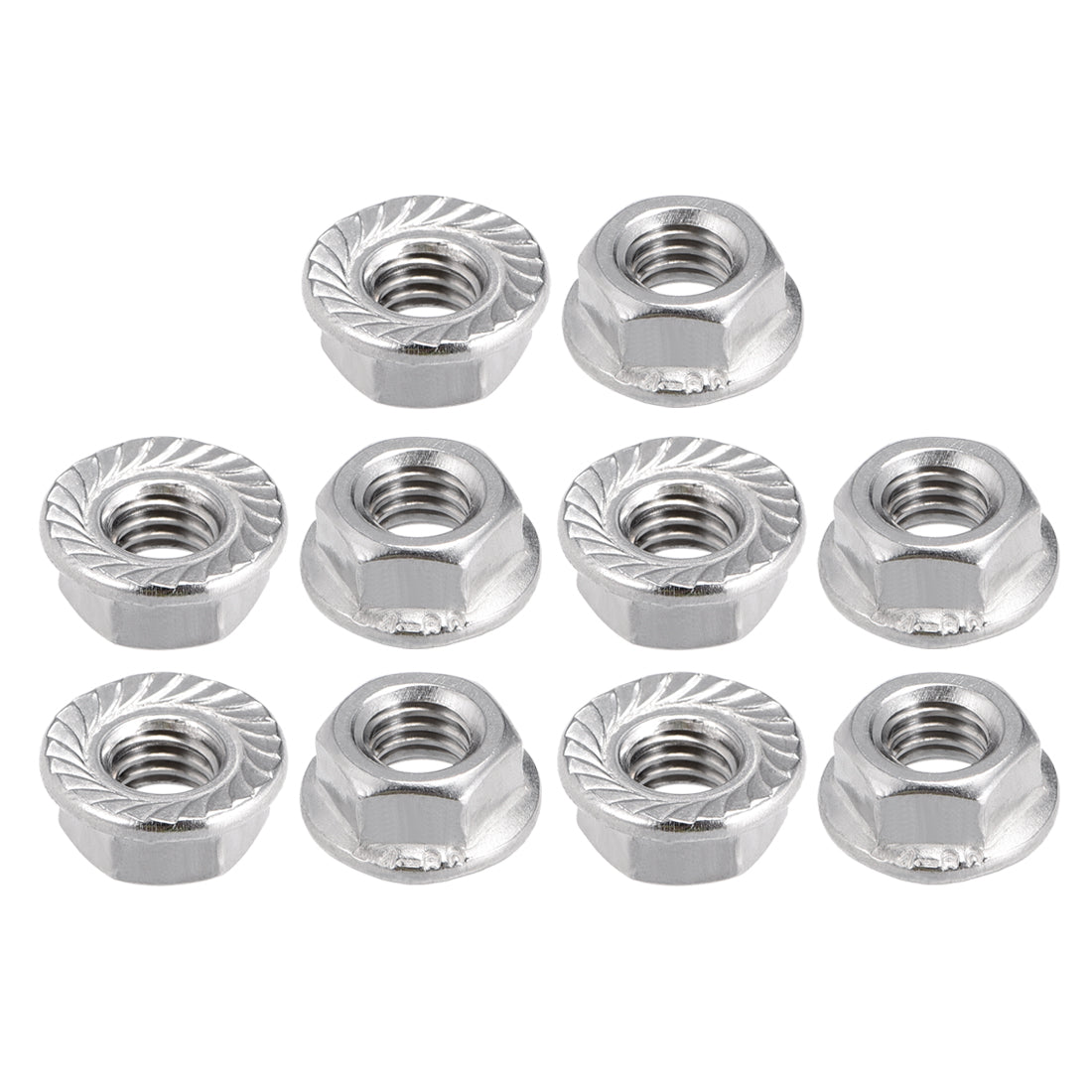 Harfington 316 Stainless Steel Silver Tone Hex Flange Nut