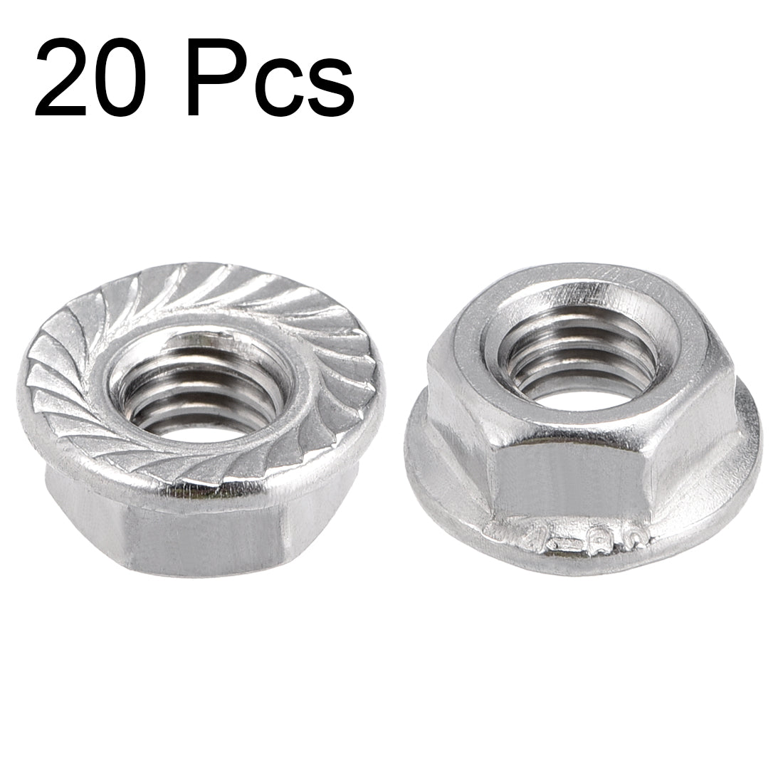 Harfington 316 Stainless Steel Silver Tone Hex Flange Nut