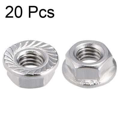 Harfington 316 Stainless Steel Silver Tone Hex Flange Nut