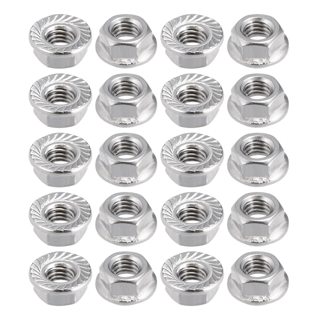Harfington 316 Stainless Steel Silver Tone Hex Flange Nut