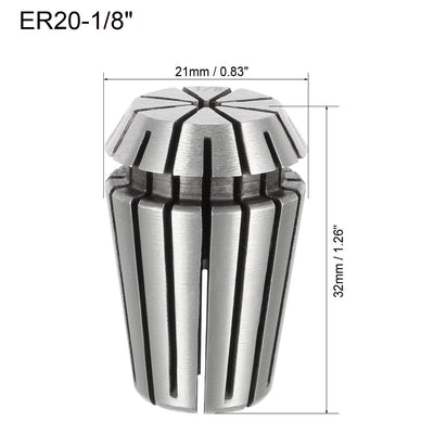 Harfington ER20 1/8" Spring Collet Chuck for CNC Engraving Machine Lathe Milling Tool