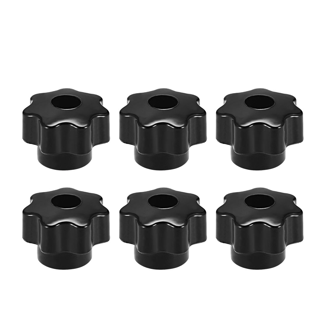 Harfington 6 Pcs Star Knob Grip Handle M6 Diameter 31mm Brass Insert Female Thread Black