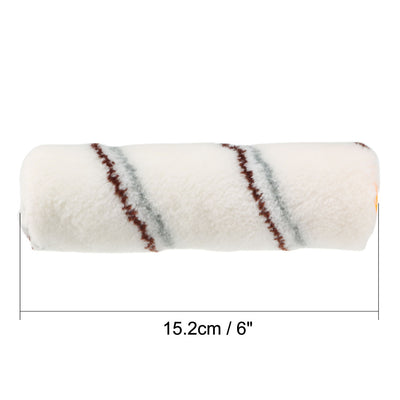 Harfington 6 Inch Home Wall Mini Fiber Paint Roller Cover Nap 1/4" Hole Dia 2 Pcs