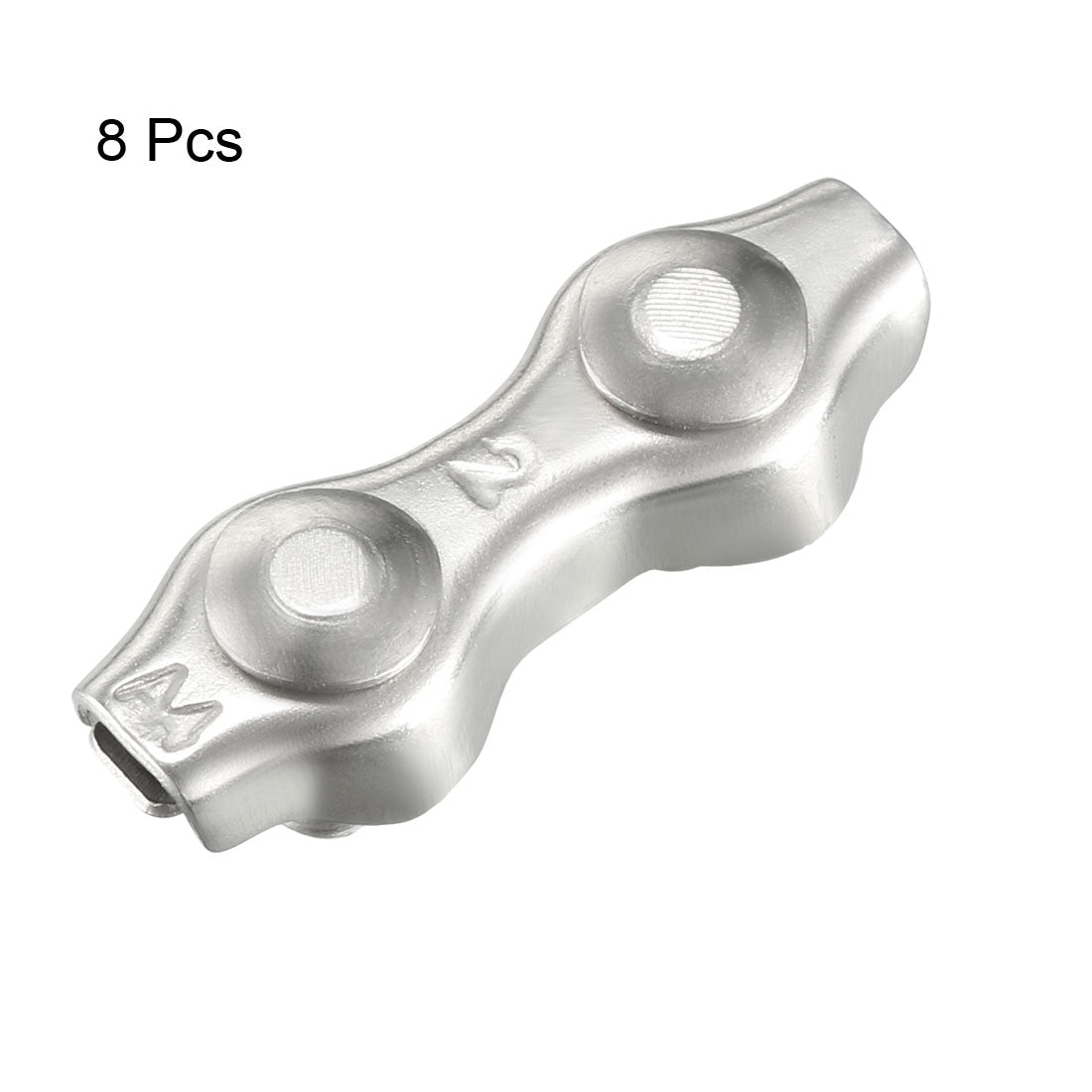 Harfington 8 Pcs 316 Stainless Steel Duplex Wire Rope Clip Cable Clamp Suit For 0.8-1.5mm Rope