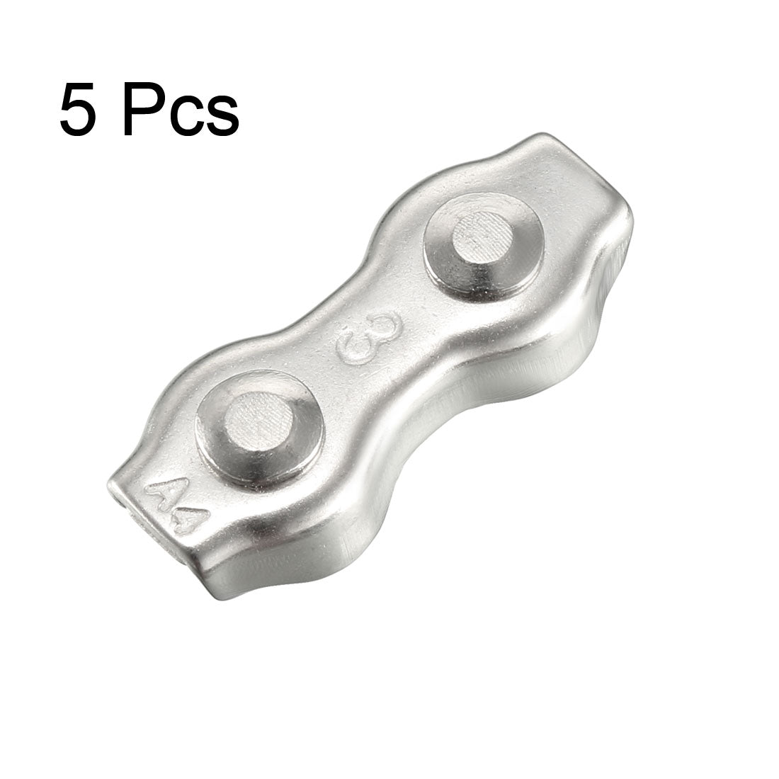 Harfington 5 Pcs 316 Stainless Steel Duplex Wire Rope Clip Cable Clamp Suit For 2mm Rope