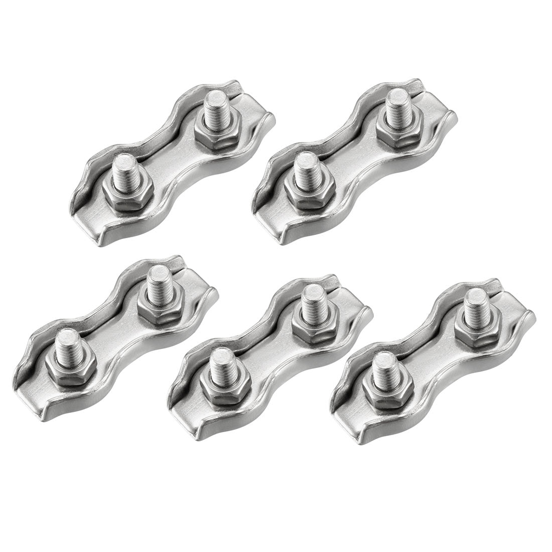 Harfington 5 Pcs 316 Stainless Steel Duplex Wire Rope Clip Cable Clamp Suit For 2mm Rope