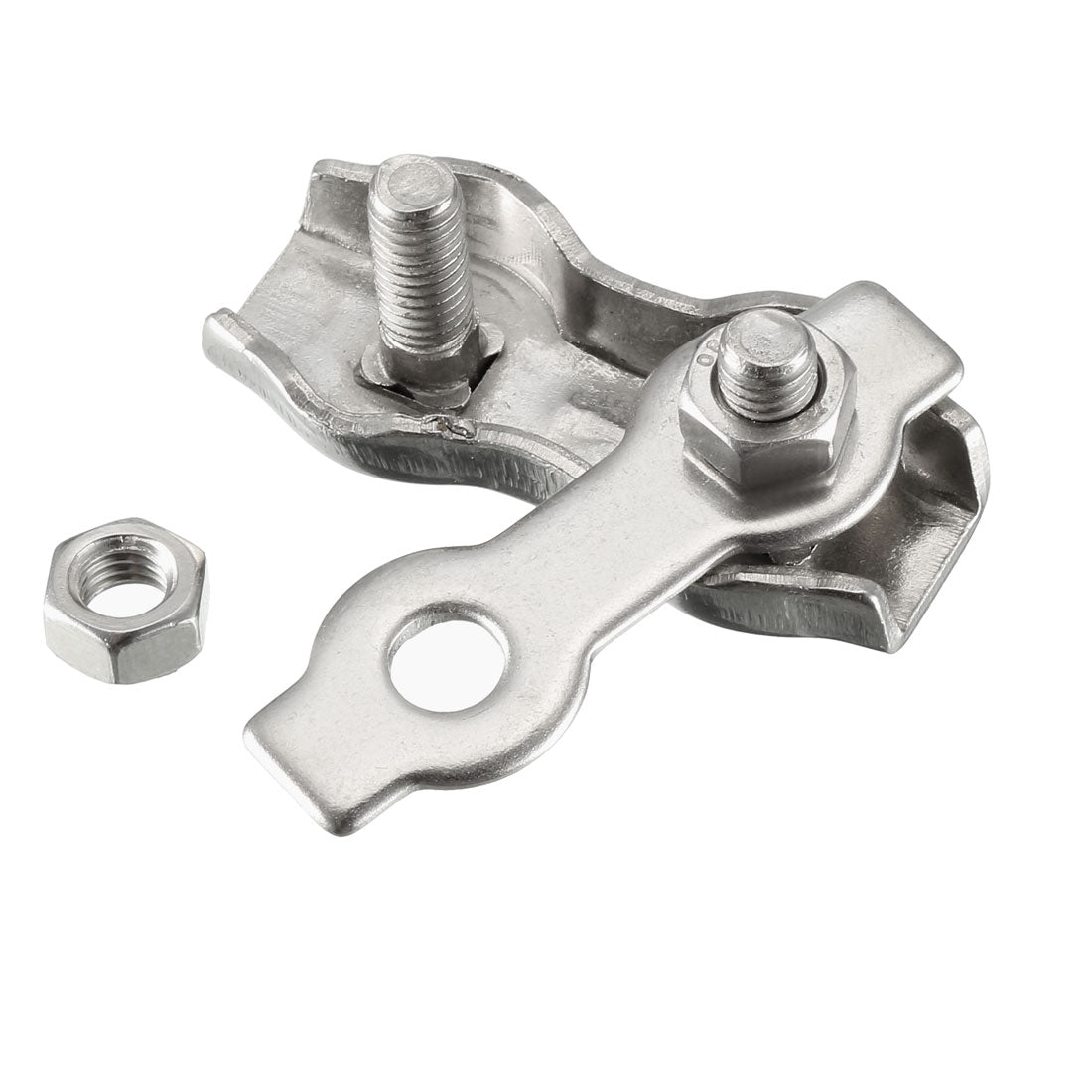 Harfington M4 316 Stainless Steel Duplex 2-Post Wire Rope Clip Cable Clamp 2 Pcs Suit for 4mm Rope