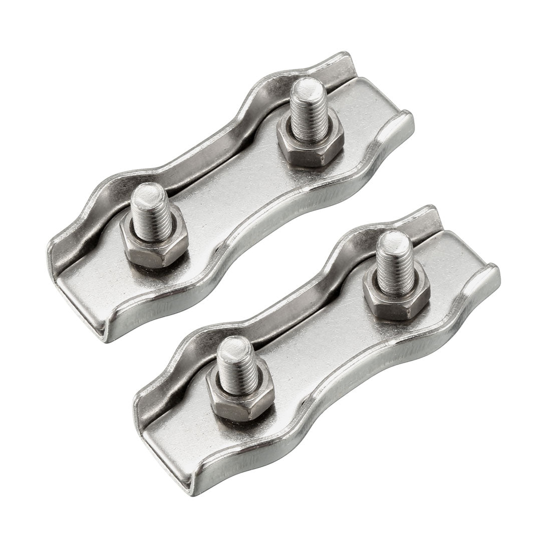 Harfington 2 Pcs 316 Stainless Steel Duplex Wire Rope Clip Cable Clamp Suit For 4mm Rope