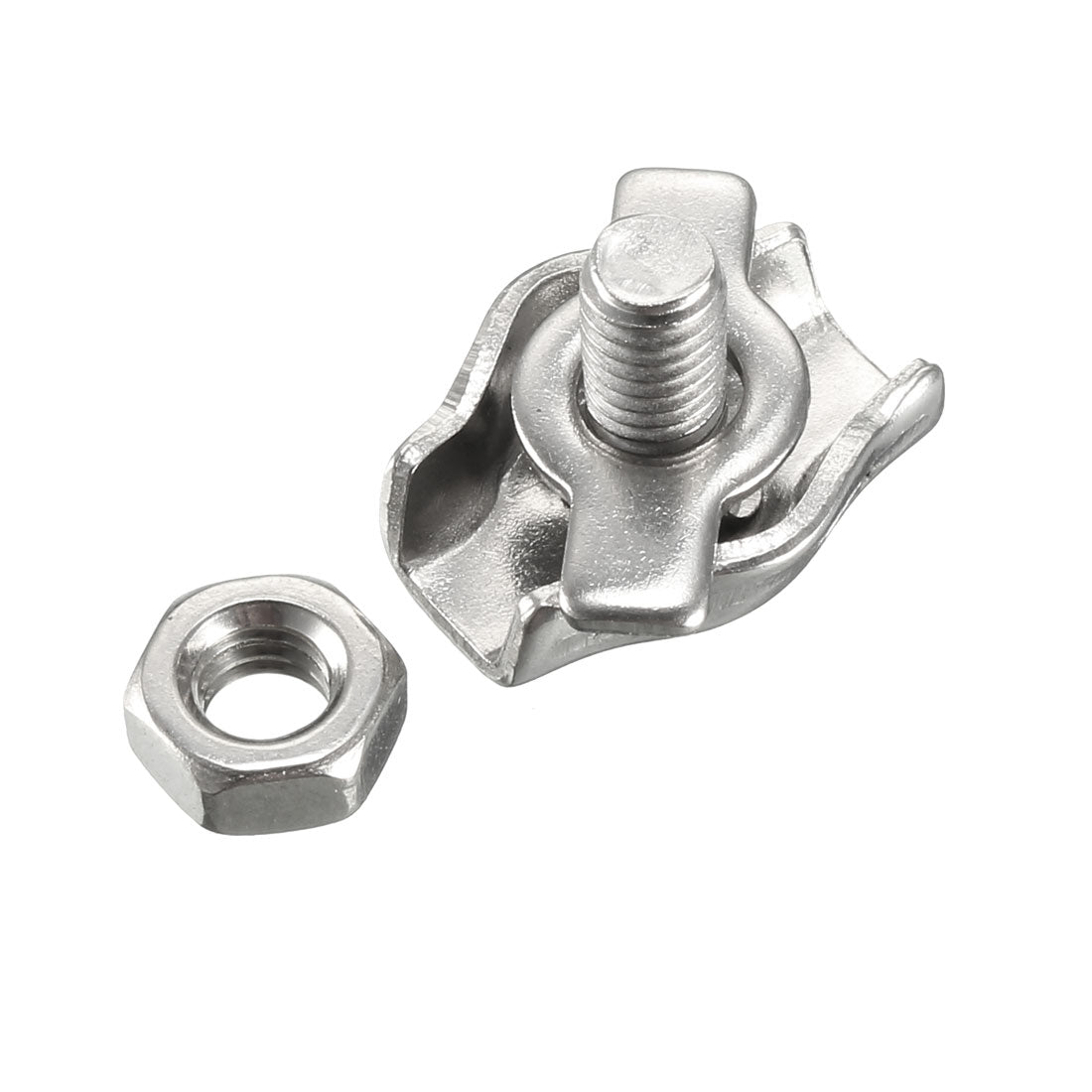 Harfington 5 Pcs 304 Stainless Steel Single Wire Rope Clip Cable Clamp for 1mm-1.5mm Rope