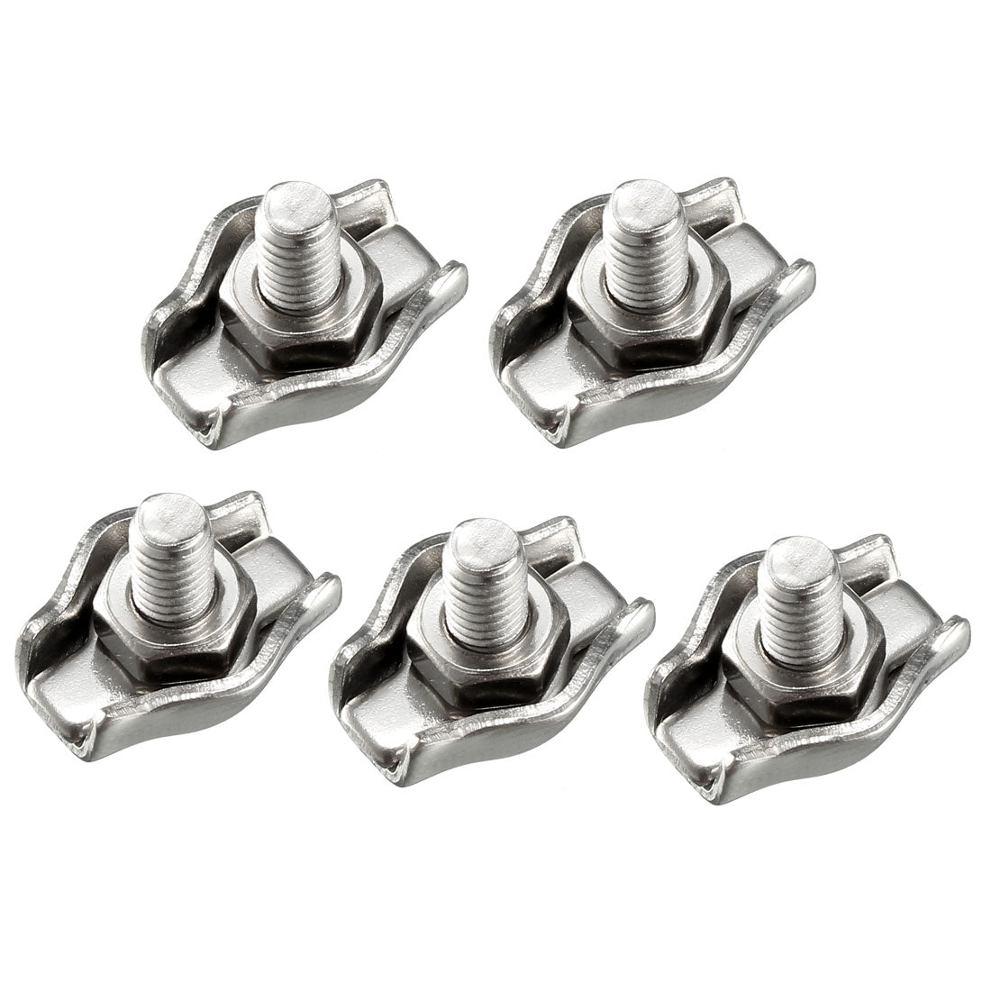 Harfington 5 Pcs 304 Stainless Steel Single Wire Rope Clip Cable Clamp for 1mm-1.5mm Rope
