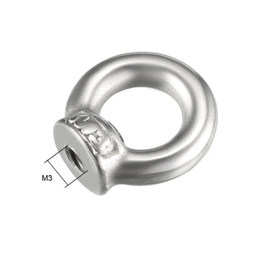 Harfington M3 Female Thread 304 Stainless Steel Lifting Eye Nuts Ring 5pcs