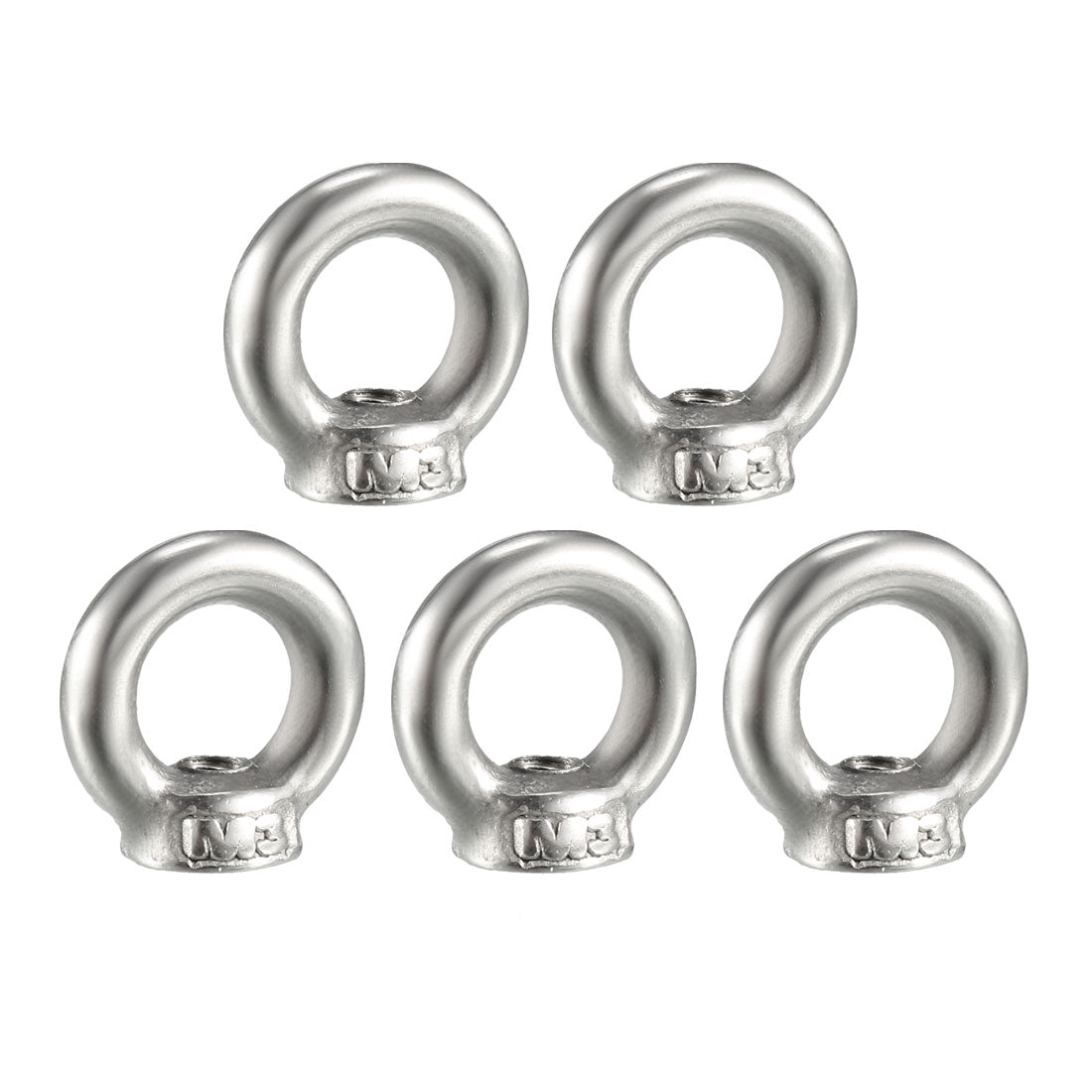 Harfington M3 Female Thread 304 Stainless Steel Lifting Eye Nuts Ring 5pcs