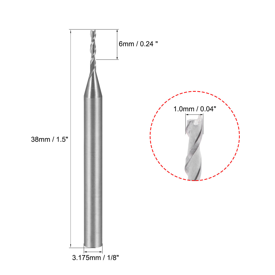 Harfington Flat Nose End Mill Cutter CNC Router Bits Flute for Acrylic PVC MDF Hardwood