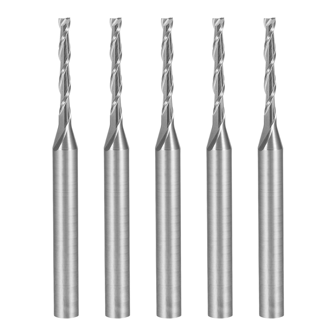 Harfington 5PCS 1/8" Shank 1.5mm x 12mm Carbide Flat Nose End Mill Cutter CNC Router Bits