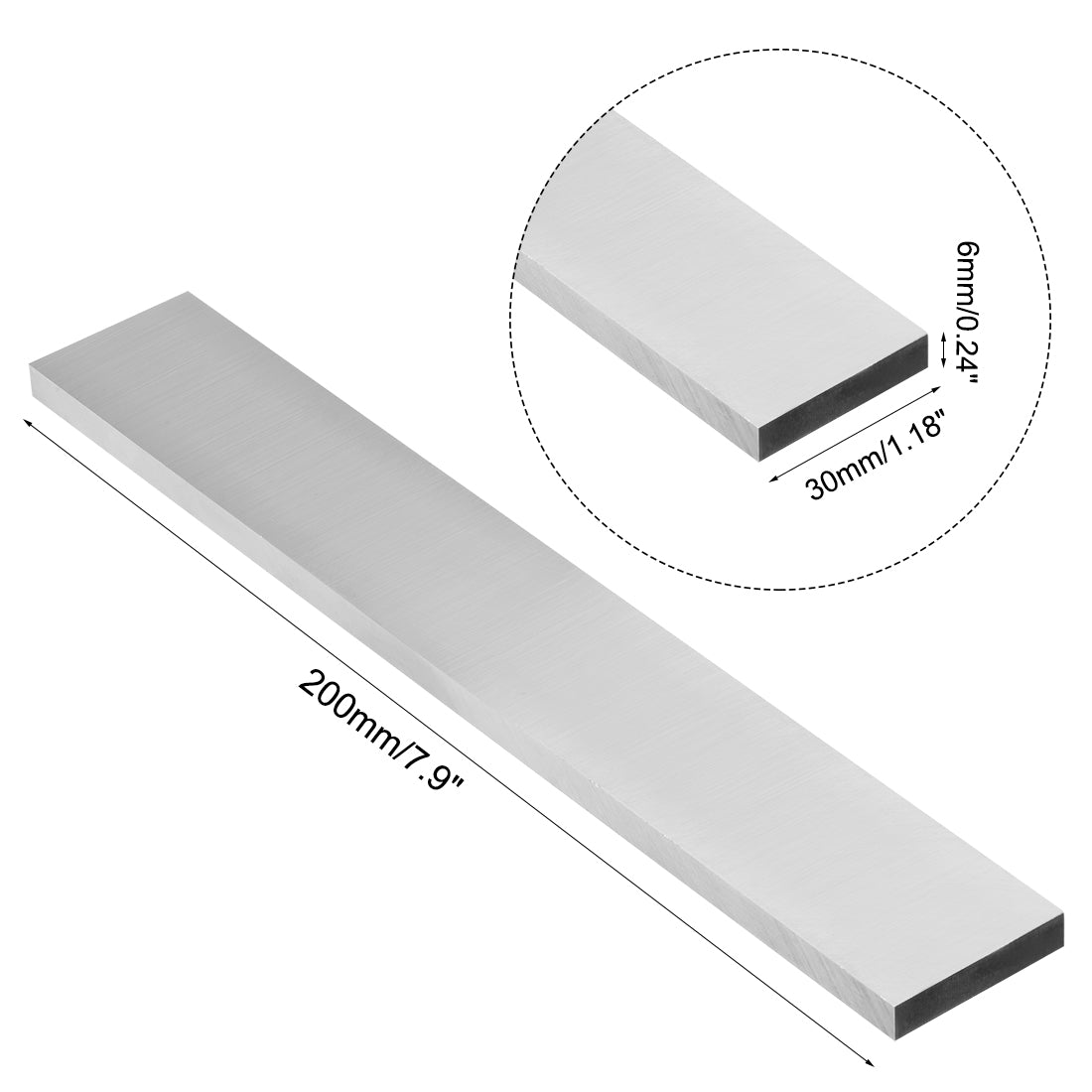 Harfington HSS Tool Bit Square Lathe Turning Grinder Cutter Mill Blank 6mmx30mmx200mm 1pcs