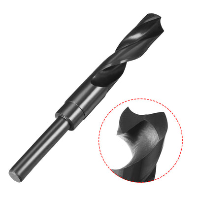 Harfington 17mm Drill Bit HSS 9341 Black Oxide with 1/2 Inch Straight Reduced Shank