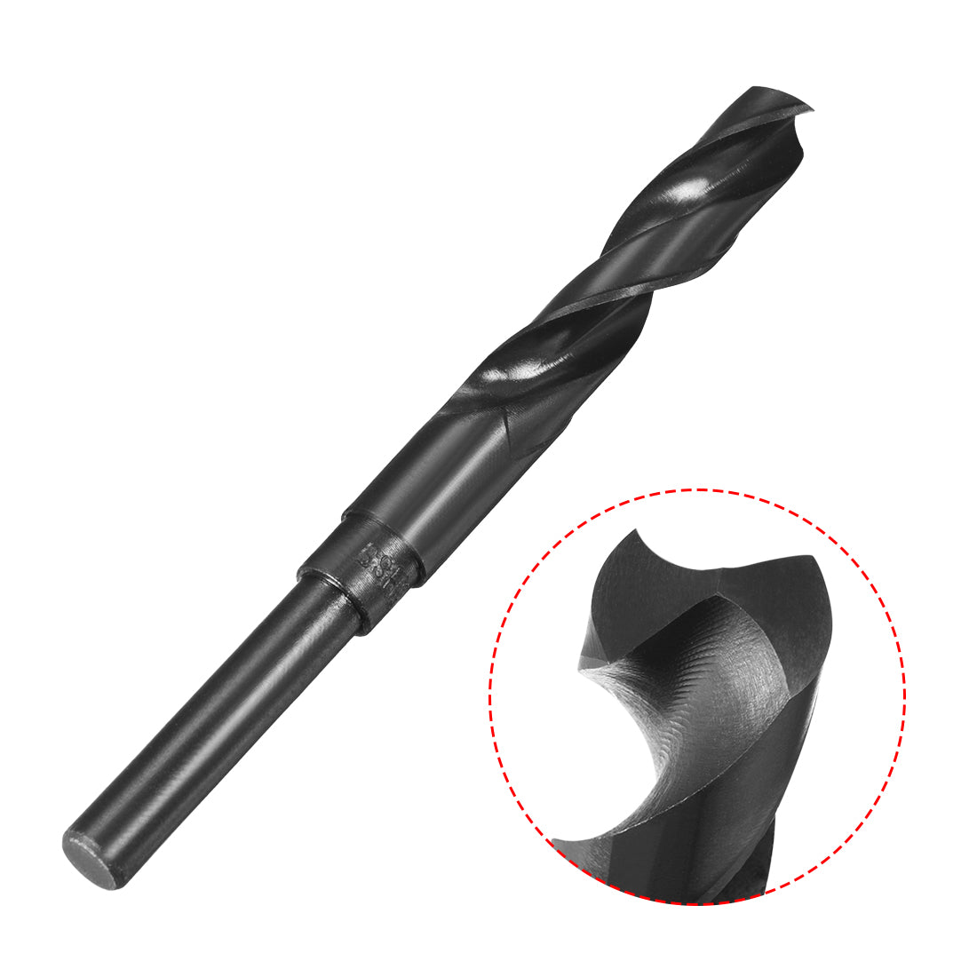 Harfington 15mm Drill Bit HSS 9341 Black Oxide with 1/2 Inch Straight Reduced Shank