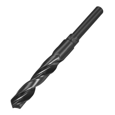 Harfington 15mm Drill Bit HSS 9341 Black Oxide with 1/2 Inch Straight Reduced Shank