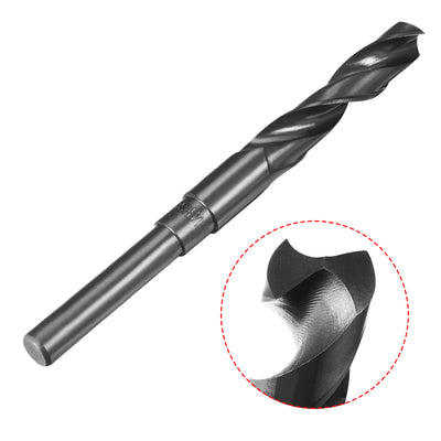 Harfington 14mm Drill Bit HSS 9341 Black Oxide with 1/2 Inch Straight Reduced Shank