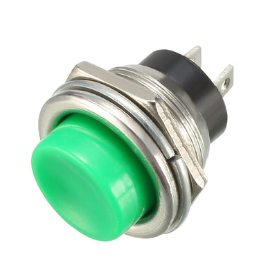 Harfington 16mm Mounting Hole Green Momentary Push Button Switch SPST NO 20pcs