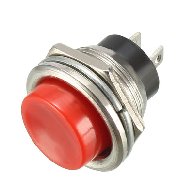 Harfington 16mm Mounting Hole Red Momentary Push Button Switch SPST NO 10pcs