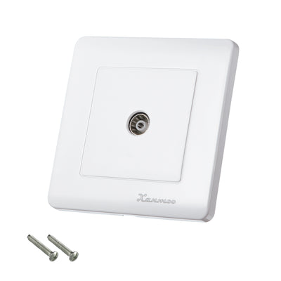 Harfington 1 Gang TV Socket Mounting Coaxial Outlet Wall Plate 86 Type White