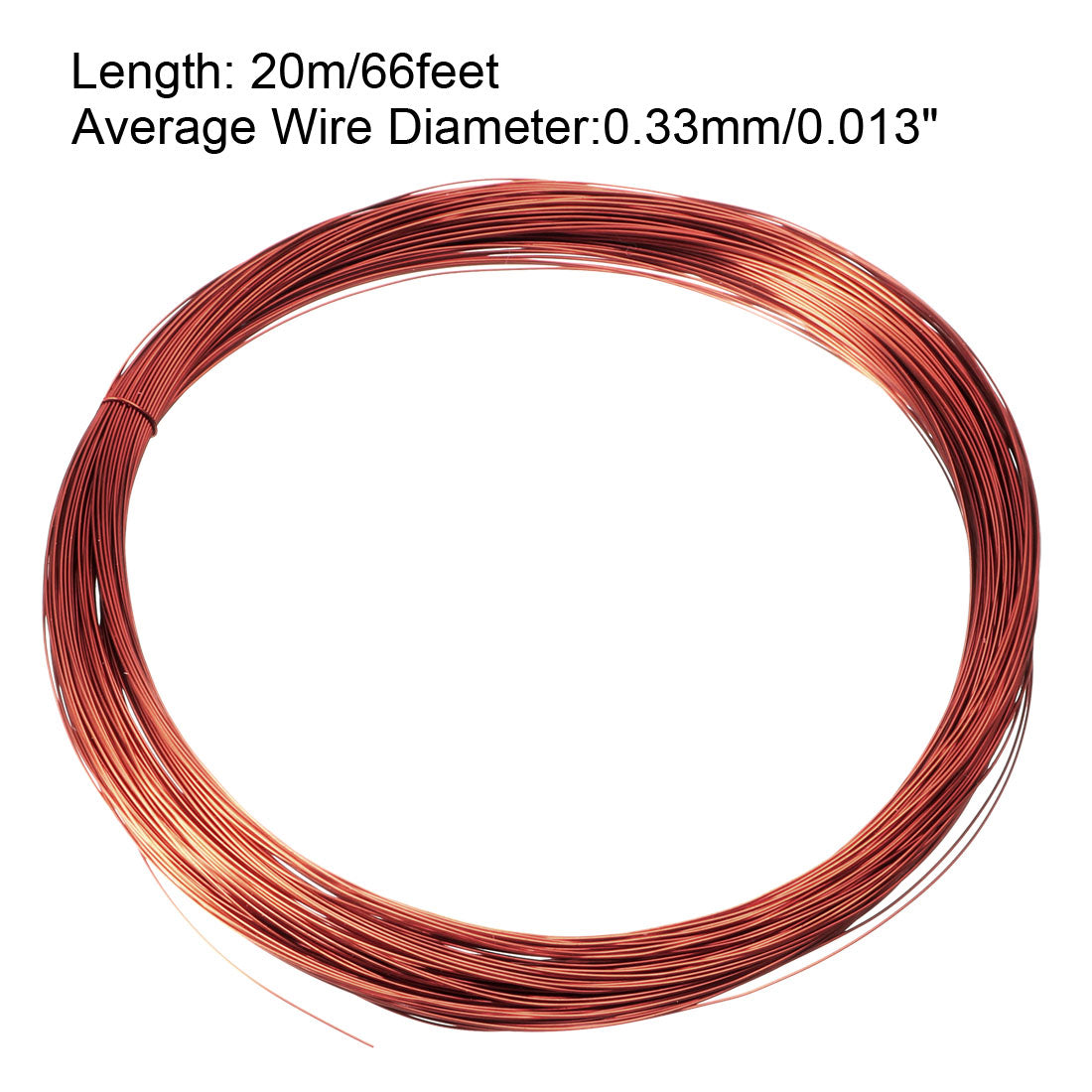Harfington 0.33mm Dia Magnet Wire Enameled Copper Wire Winding Coil 66' Length Widely Used for Transformers Inductors