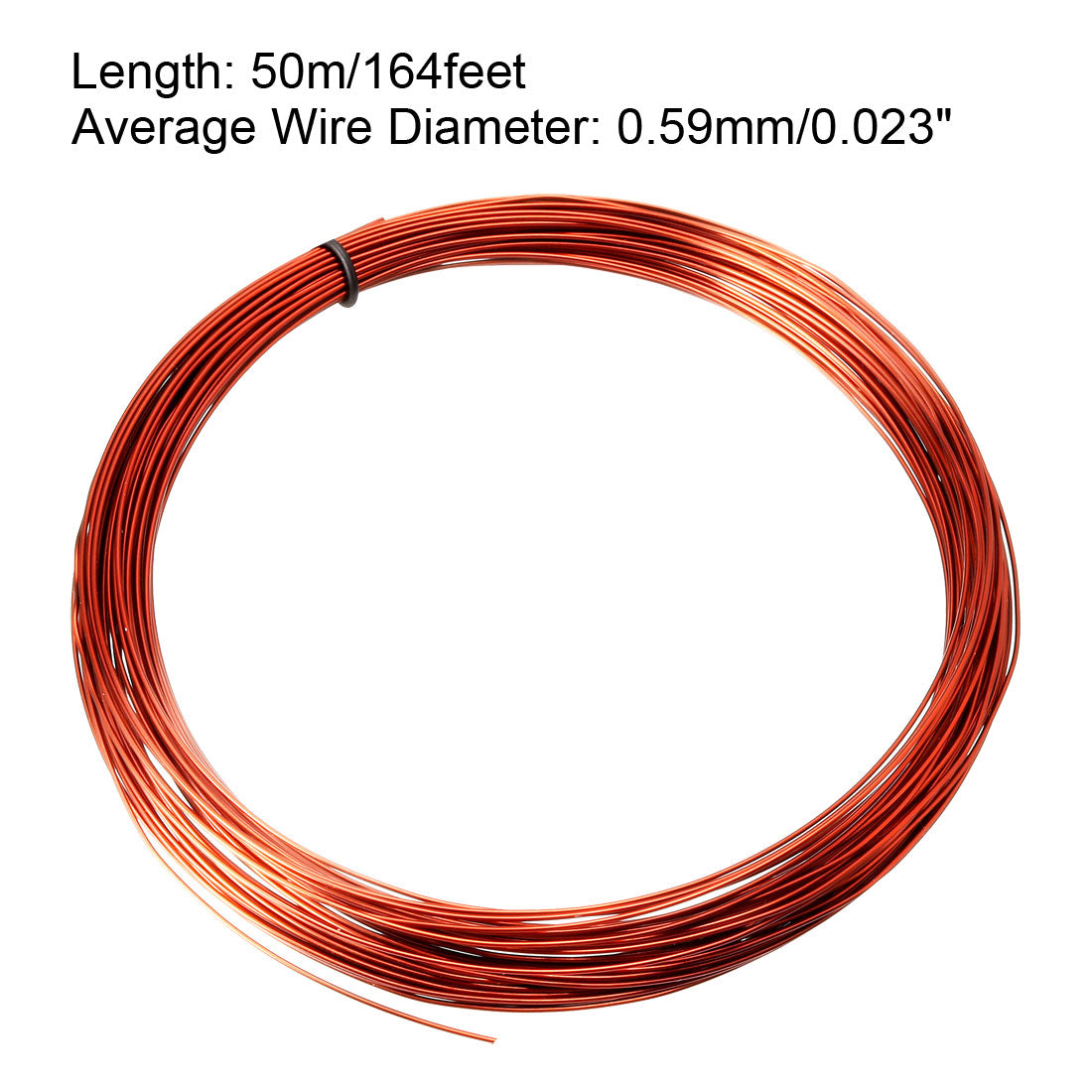 Harfington 0.59mm Dia Magnet Wire Enameled Copper Wire Winding Coil 164' Length Widely Used for Transformers Inductors