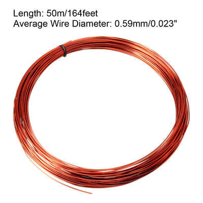 Harfington 0.59mm Dia Magnet Wire Enameled Copper Wire Winding Coil 164' Length Widely Used for Transformers Inductors