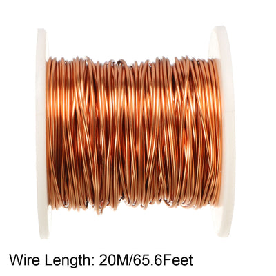 Harfington 0.8mm Dia Magnet Wire Enameled Copper Wire Winding Coil 65.6' Length Widely Used for Transformers Inductors