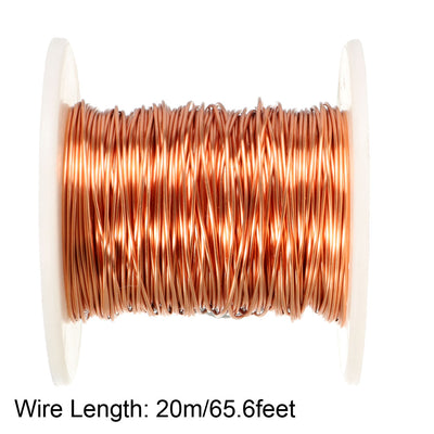 Harfington 0.55mm Dia Magnet Wire Enameled Copper Wire Winding Coil 65.6' Length Widely Used for Transformers Inductors