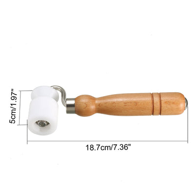 Harfington 5cm Roller Long Wooden Handle Smooth Surface Wallpaper Edge Seam Roller White