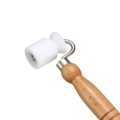 Harfington 5cm Roller Long Wooden Handle Smooth Surface Wallpaper Edge Seam Roller White