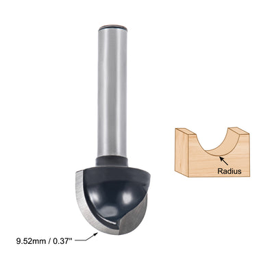 Harfington Router Bit 1/4 Shank 3/4 Cutting Dia. Core Box 2 Flutes Carbide Tip for Carpentry Woodworking Milling Cutter Tool