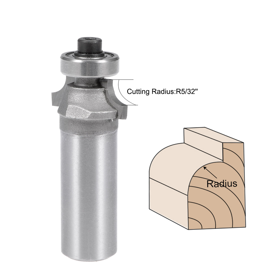 Harfington Router Bit 1/2 Shank 5/16 inch Cutting Diameter Round Over Corner 2 Flutes Tungsten for Woodworking Milling Cutter Tool